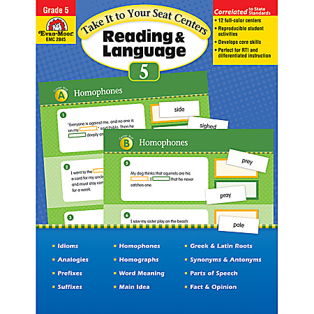 Evan-Moor® Take It To Your Seat Reading And Language Centers, Grade 5