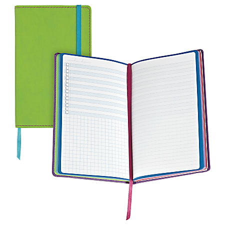 Astrobrights Leatherette Journal - 240 Pages - 5 1/8" x 8 1/4" - Bright Green Cover - Leatherette Cover - 1Each