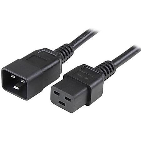 StarTech.com 10 ft Heavy Duty 14 AWG Computer Power Cord - C19 to C20 - For PDU, Server - 250 V AC / 15 A - Black - 10 ft Cord Length - 1
