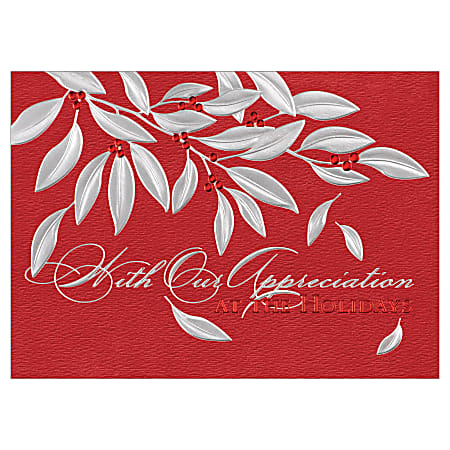 Personalized Customer Appreciation Holiday Cards With Envelopes, FSC Certified, 7 7/8" x 5 5/8", 30% Recycled, At The Holidays, Box Of 25