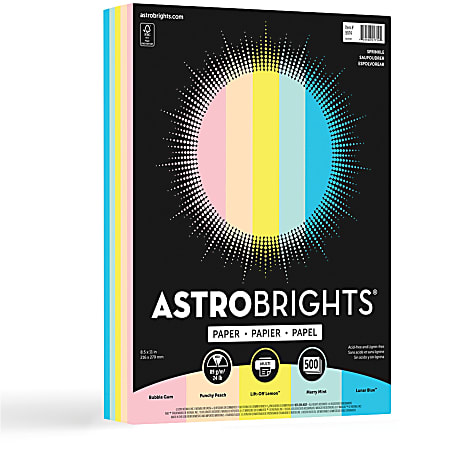 Astrobrights Colored Copy Paper, 24 lb, 8-1/2 x 11, 500 Sheets