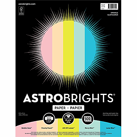 Astrobrights Colored Copy Paper, 24 lb, 8-1/2 x 11, 500 Sheets