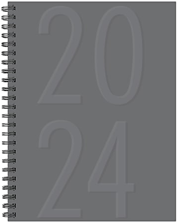 2024 Willow Creek Press Softcover Weekly/Monthly Planner, 6-1/2" x 8-1/2", Charcoal Gray, January To December