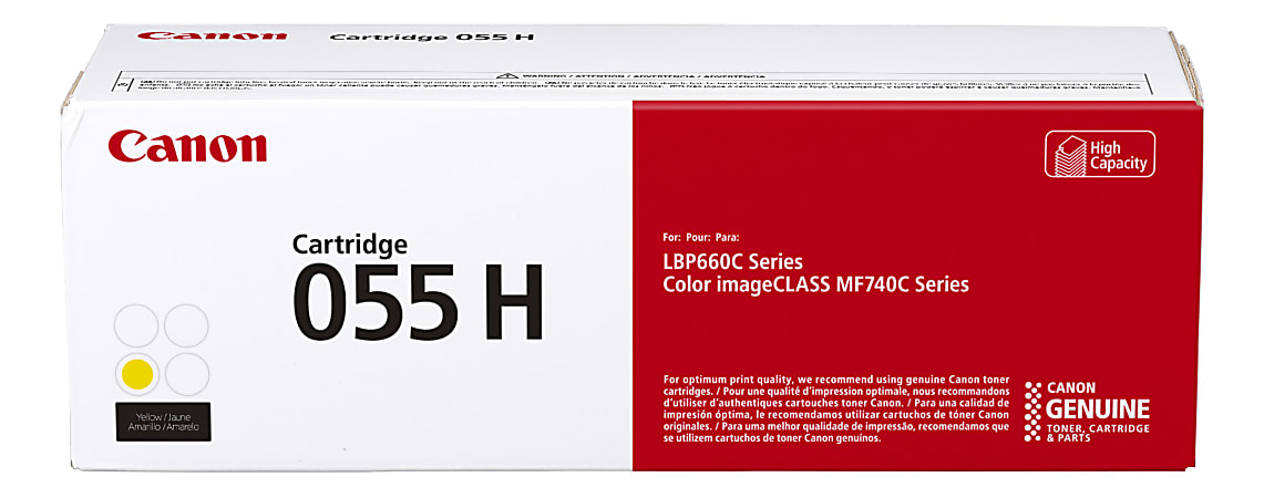 Canon® 055H High-Yield Yellow Toner Cartridge, 3017C001