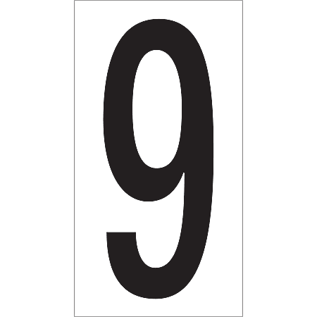 Office Depot® Brand Vinyl Warehouse Labels, DL9309, Number 9, 3 1/2