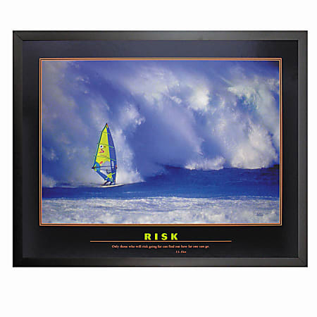 Office Depot® Brand Framed Motivational Art, 24"H x 30"W, Risk