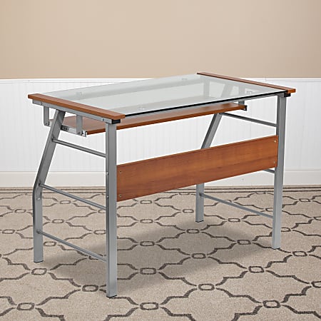 Flash Furniture Tremont Glass Top Computer Desk With
