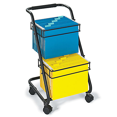 Safco® Jazz™ Two-Tier File Cart, 27 1/2"H x 16"W x 20"D, Black