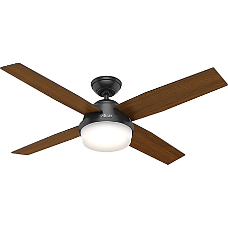 Hunter Fan Dempsey Damp - 52" Ceiling Fan - 4 Blades - 52" Diameter - Quiet, Reversible Motor - 13.6" Height - Stainless Steel