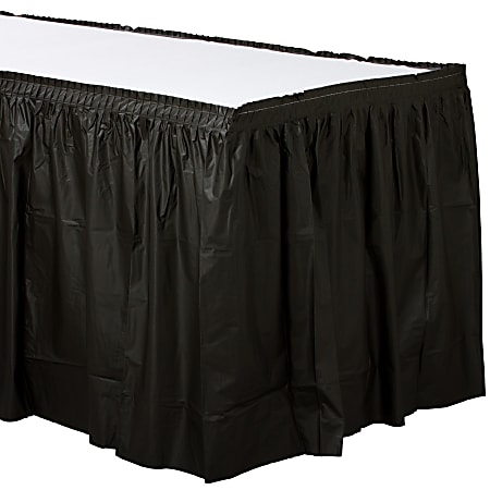 Amscan Plastic Table Skirts, Jet Black, 21’ x 29”, Pack Of 2 Skirts