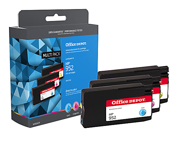 Office Depot® Brand Remanufactured High-Yield Cyan, Magenta, Yellow Ink Cartridge Replacement For HP 952X, Pack Of 3, OD952CMYMN