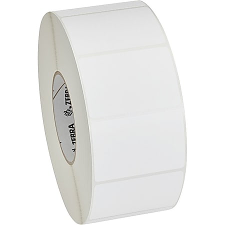 Zebra Label Polypropylene Thermal Transfer Labels, 3" x 2", White, 2440 Per Roll, Case Of 4 Rolls