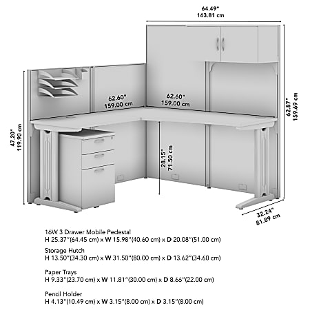 オフィス家具 D5 Bush Business Furniture Office In An Hour L Workstation with