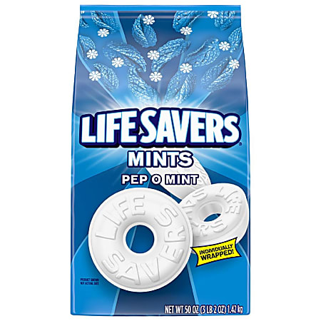 Life Savers Candy, Pep-O-Mint, 50 Oz