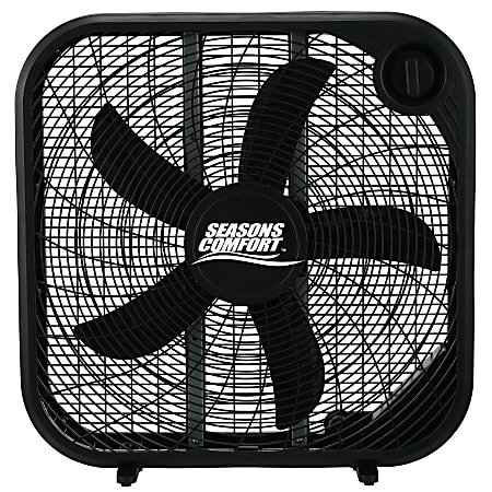 Seasons Comfort™ Premium 3-Speed Box Fan, 21-5/16"H x 5-9/16"W x 20"D, Black