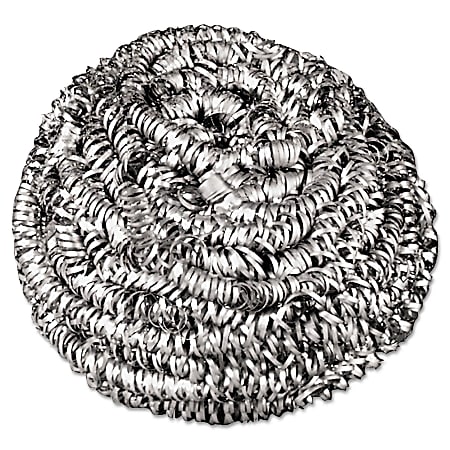 Stainless Steel Scrubber, Medium Size, Steel Gray, 72/Carton Stainless Steel Scrubber, Medium Size, Steel Gray, 72/Carton