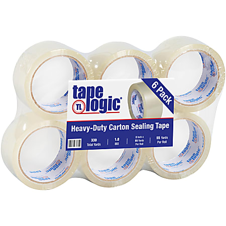 Tape Logic® Acrylic Tape, 3" Core, 2" x 55 Yd., Clear, Case Of 6
