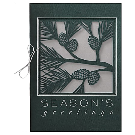 Personalized Premium Plus Holiday Cards With Envelopes, FSC Certified, 5 1/8" x 7 1/4", 30% Recycled, Pinecone Greetings, Box Of 25