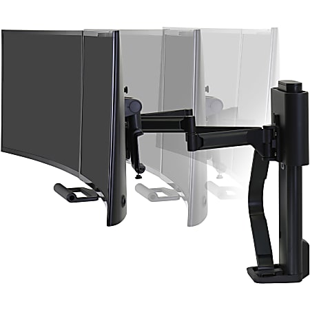 Ergotron TRACE Desk Mount for Monitor, LCD Display - Matte Black - 2 Display(s) Supported - 27" Screen Support - 21.61 lb Load Capacity - 75 x 75, 100 x 100