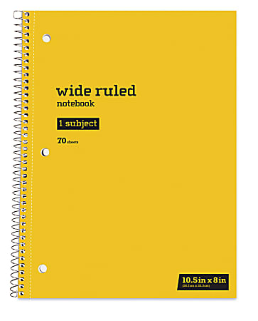 Spiral Notebook 70ct Wide Ruled - Red