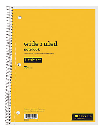 Just Basics® Spiral Notebook, 8" x 10-1/2", 1