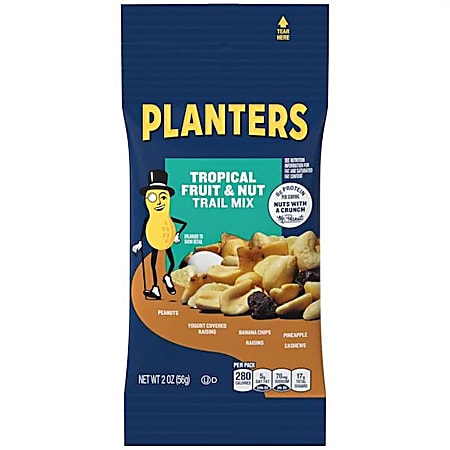 Planters® Tropical Fruit & Nut Trail Mix, 2 Oz, Carton Of 72