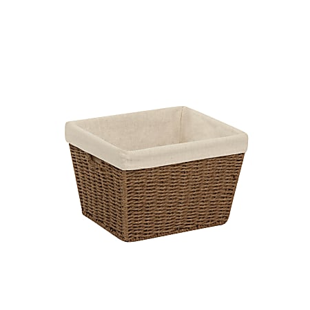 Honey-Can-Do Paper Rope Storage Tote With Liner, Medium Size, Brown