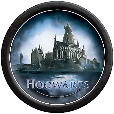 Amscan Harry Potter Paper Plates, 10", Gray/Blue, 18 Plates Per Pack, Set Of 2 Packs