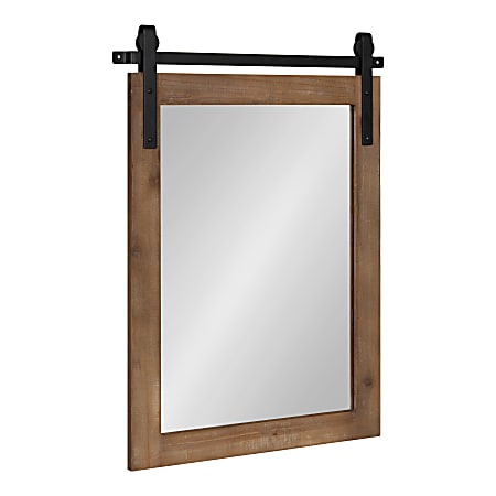 Uniek Kate And Laurel Cates Rectangle Mirror, 26-3/4”H x 19-1/2”W x 1-1/4”D, Rustic Brown
