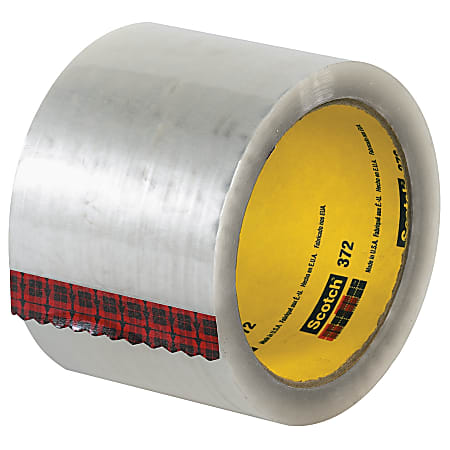 3M® 372 Carton Sealing Tape, 3" x 55 Yd., Clear, Case Of 24