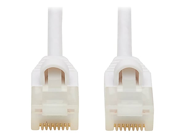 Tripp Lite Safe-IT Cat6a Ethernet Cable Antibacterial Snagless Slim M/M 1ft  - 10 Gbit/s - Gold Plated Contact - 28 AWG - White