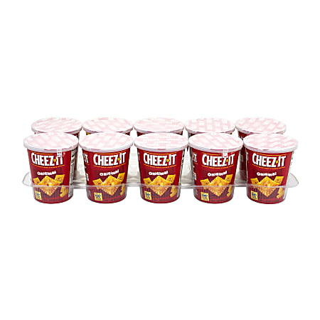 Cheez-It Original Baked Snack Cracker On-The-Go Cups, 2.2 Oz, Box Of 10 Cups
