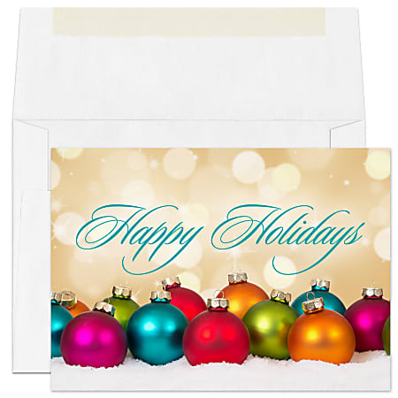 Custom Full-Color Holiday Cards With Envelopes, 7" x 5", Vibrant Greetings, Box Of 25 Cards/Envelopes