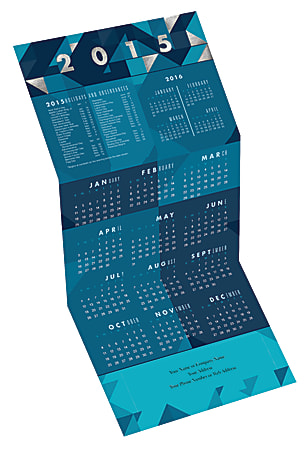 Taylor Personalized Calendar Cards With Envelopes, 7 7/8" x 5 5/8", Geometric Sophistication, Box Of 25