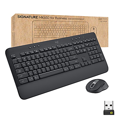 labyrint kærlighed tyveri Logitech Signature MK650 Combo For Business Wireless Mouse and Keyboard  Combo Graphite - Office Depot