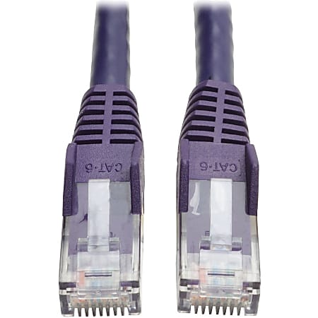 Tripp Lite Cat6 GbE Gigabit Ethernet Snagless Molded Patch Cable UTP Purple RJ45 M/M 50ft 50' - 1x R - N201050PU