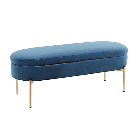 LumiSource Chloe Storage Bench, Gold/Blue