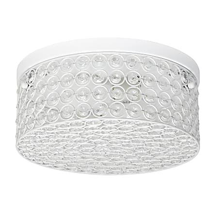 Elegant Designs Elipse Crystal 2-Light Round Flush-Mount Ceiling
