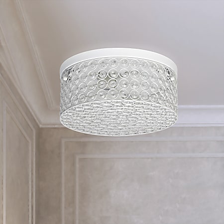 Elegant Designs Elipse Crystal 2 Light Round Flush Mount Ceiling
