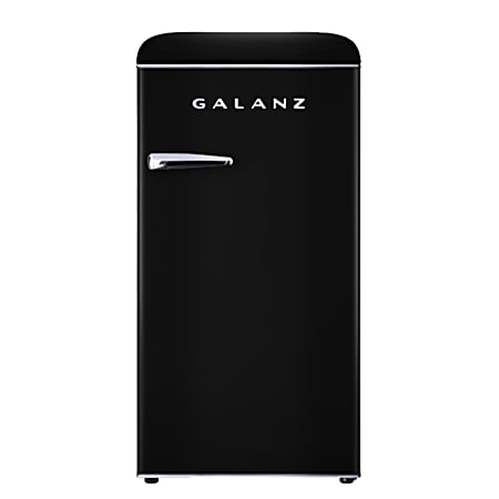 Galanz Retro 3.3 Cu. Ft. Single Door Refrigerator, Vinyl Black, Total Qty 1
