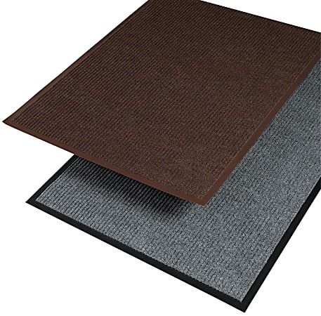 Crown Needle Rib Wipe And Scrape Indoor Mat, 36" x 60", Brown