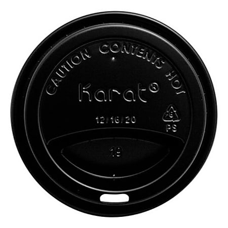 Karat Hot Cup Lids, 10 - 24 Oz, Black, Pack Of 1,000 Lids