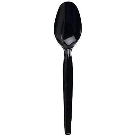 Dixie® Medium-Weight Polystyrene Disposable Spoons, 5.613"L, Black, 1000 Per Case