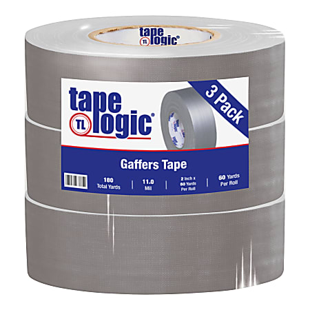 Tape Logic Gaffers Tape, 2" x 60 Yd, Gray, Pack Of 3 Rolls