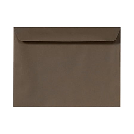 LUX Booklet 9" x 12" Envelopes, Gummed Seal, Chocolate Brown, Pack Of 500