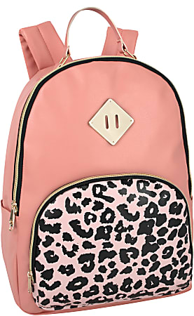 Trailmaker Women s Travel Backpack Pink Leopard Office Depot