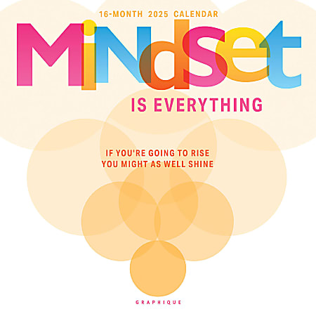 2025 Graphique Inspirational Monthly Wall Calendar, 12” x 12”, Mindset, January 2025 To December 2025, CY068