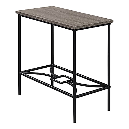 Monarch Specialties Heidi Accent Table, 22"H x 23-3/4"W x 11-3/4"D, Dark Taupe/Black