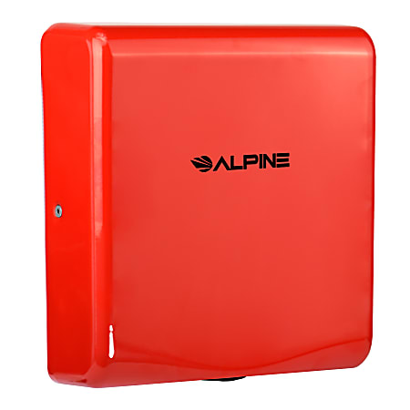 Alpine Willow Commercial High-Speed Automatic 120V Electric Hand Dryer, Red