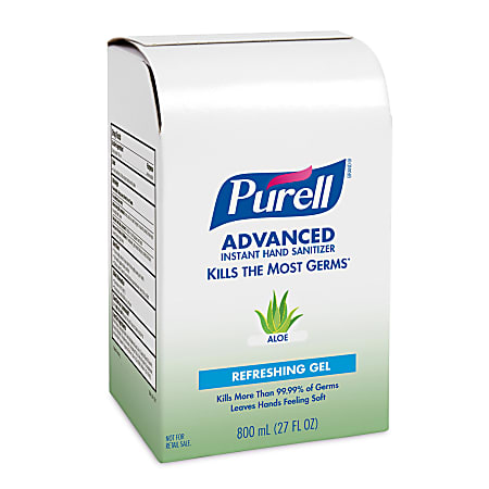 Purell Bag-in-Box Instant Hand Sanitizer - Floral Scent - 27.1 fl oz (800 mL) - Hand - Green - 12 / Carton